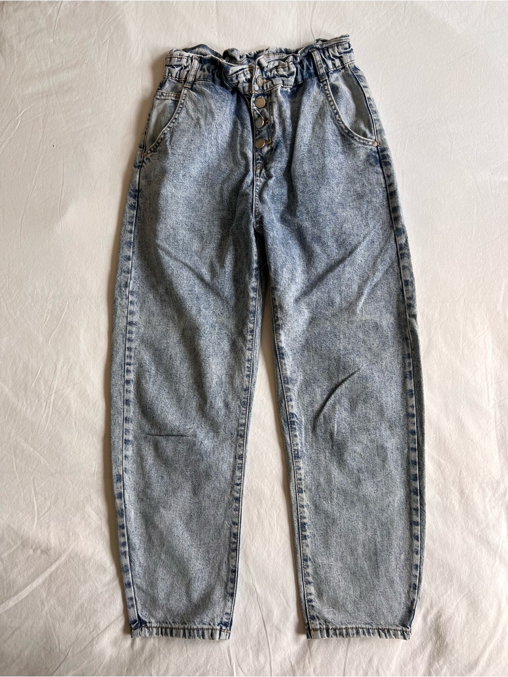 Zara Relaxed Paperbag Waist Mom Jeans
